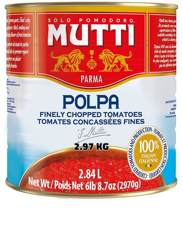 Mutti Finely Chopped Tomatos Tin - 2.97gm