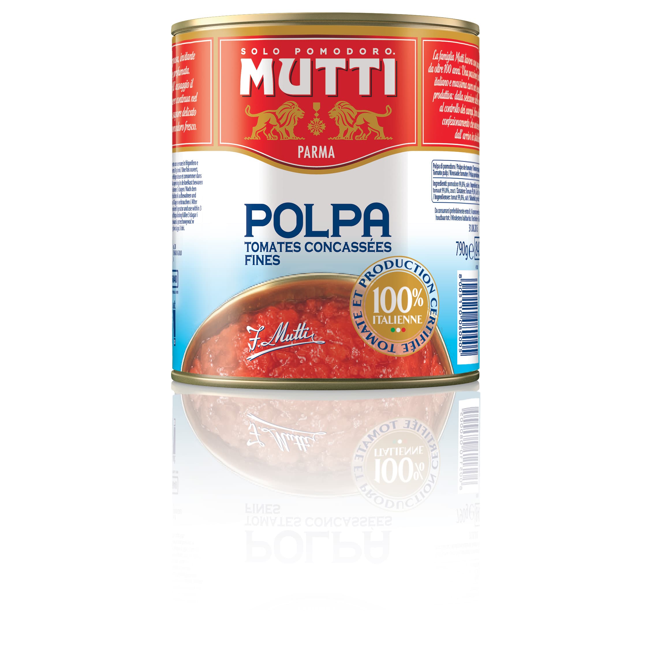 Finely Chopped Tomaotes -Tin 790g. Mutti  790g