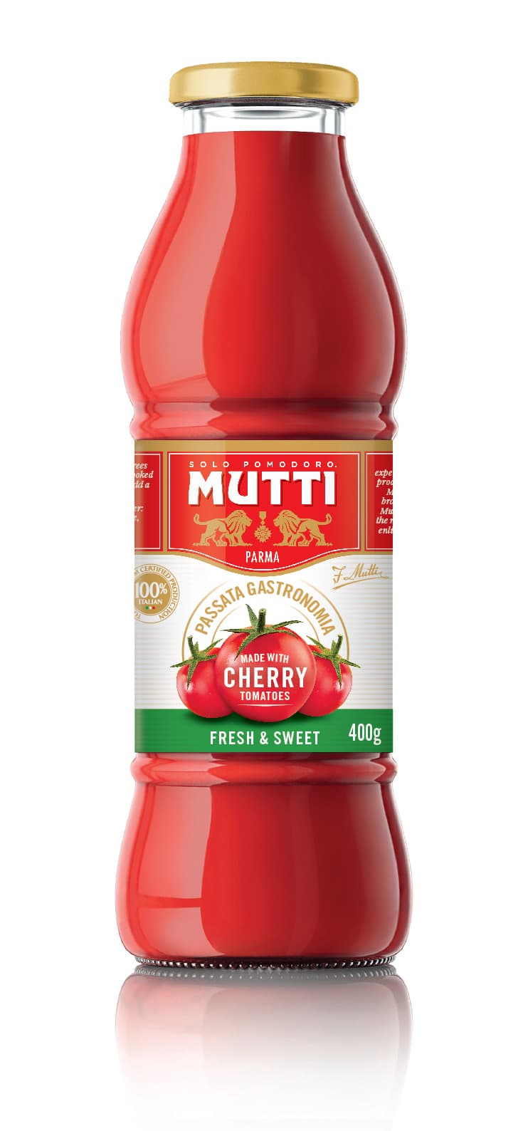 Tomato Puree-Gastronomia Cherry Tomatoes 400g glass bottleMutti 400g